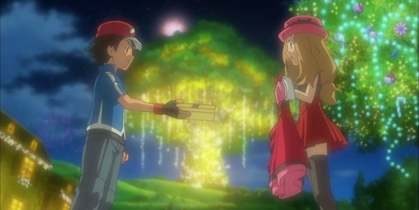 ash giving serena a gift