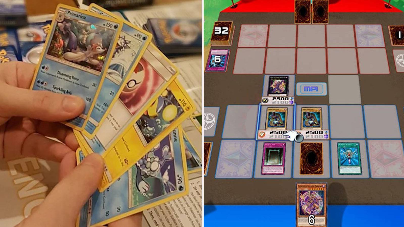 are pokemon cards bigger than yugioh I just realised, pokemon cards (and other TCGs) are the same size as Bicycle cards, but the average, run of the mill modern playing card deck is smaller (YGO sized?) What was