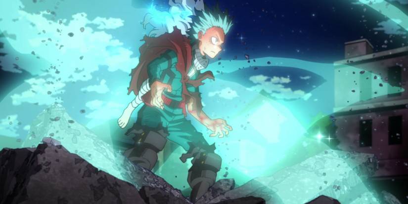 Deku and Eri use Infinite 100% Mode in My Hero Academia.