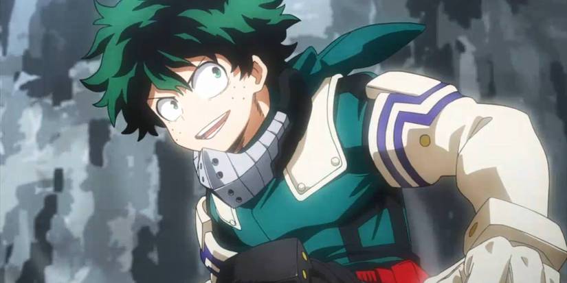 Izuku's upgraded costume in My Hero Academia.