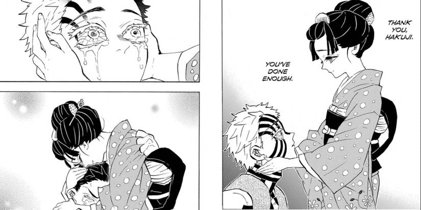 Akaza, or Hakuji, with his daughter, Koyuki