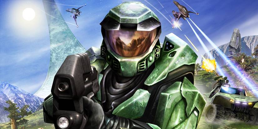 Promotional art of Master Chief from Halo Combat Evolved