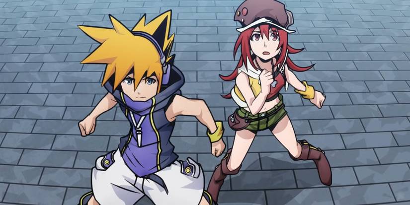 A medium of Neku and a friend from The World Ends With You