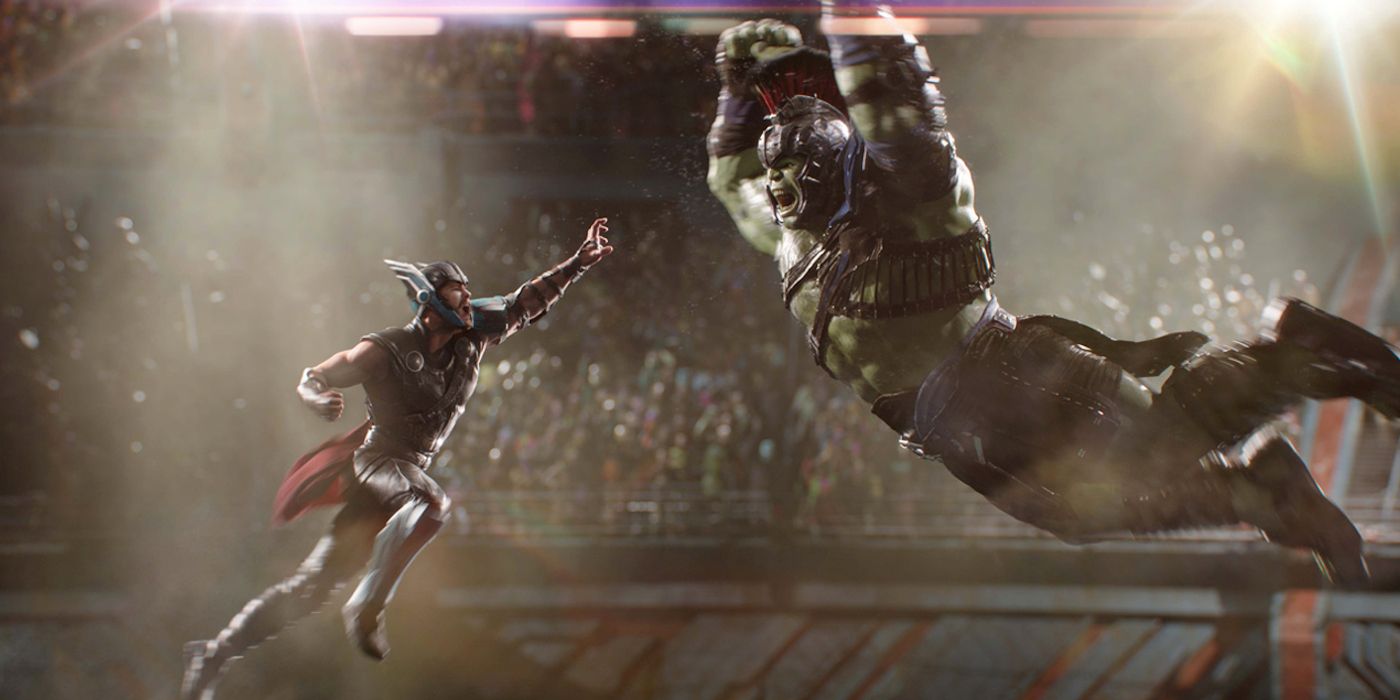Thor vs the Hulk in the MCU film, Ragnarok