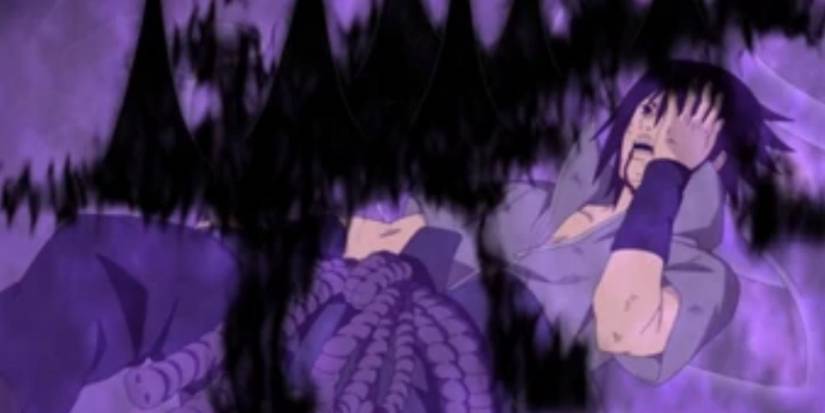 Sasuke uses Amateratsu in Naruto