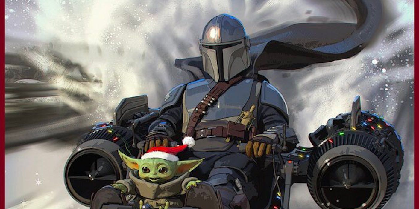The Mandalorian and Baby Yoda Decorate Lucasfilm’s Holiday Card