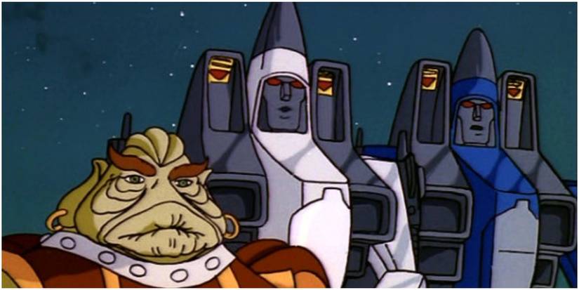 Ramjet and Dirge with an alien from the G1 Transformers cartoon.