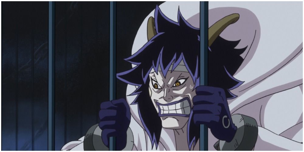 Caesar Clown locked behind bars during One Piece's Caesar Retrieval arc