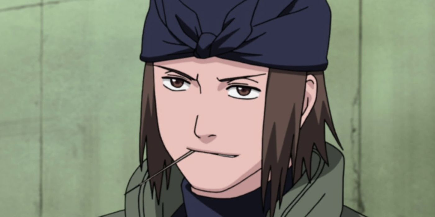 Genma Shiranui from Naruto with a senbon between his teeth