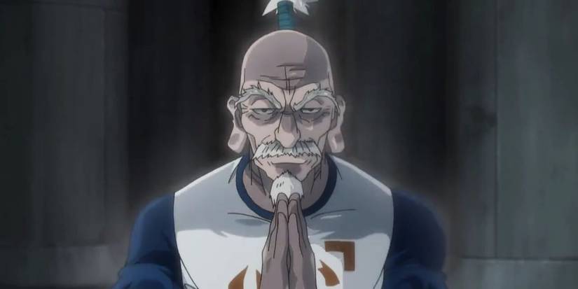 Issac Netero From Hunter X Hunter Praying In Battle