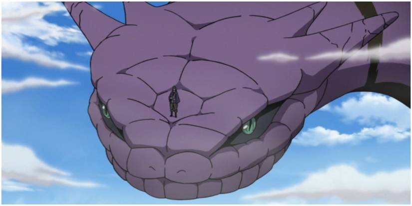 Manda summoned by Orochimaru