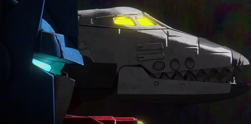 A close-up on Sky Lynx while he's flying