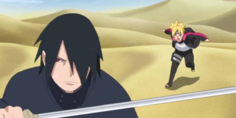 Sasuke and Boruto train in the desert