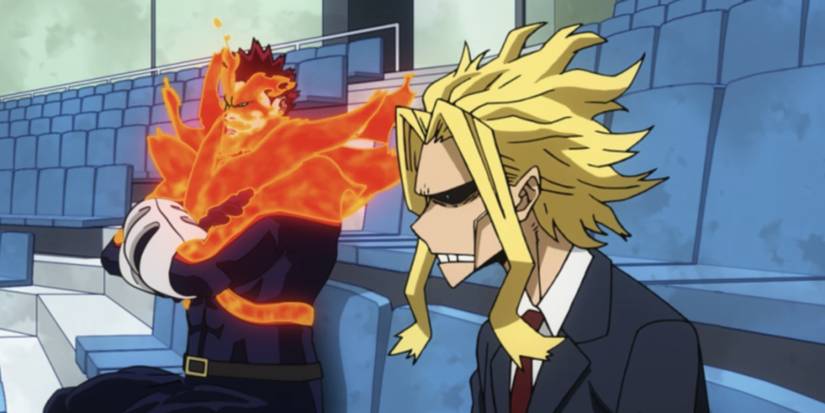 Endeavor and All Might sitting MHA