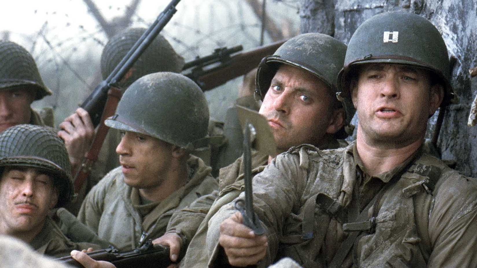 Tom Hanks with Vin Diesel and Tom Sizemore in Saving Private Ryan