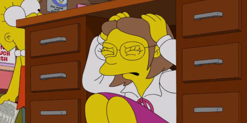 Figurine The Simpsons – Playmates – Miss Hoover (série 14) – Neuve Sous Blister