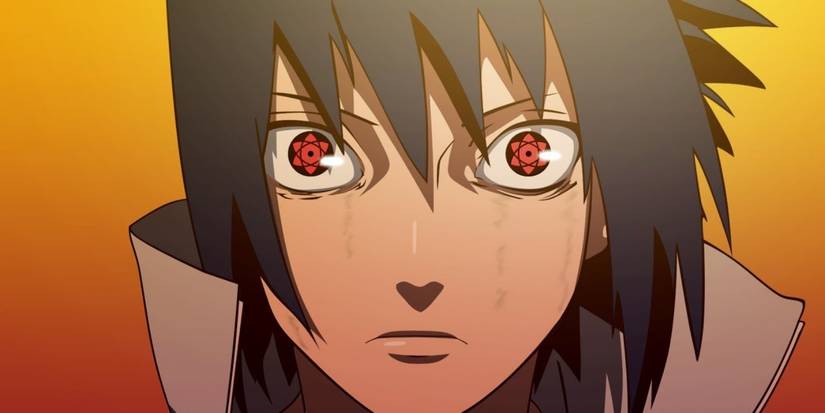 Sasuke Uchiha activates his Mangekyo Sharingan in Naruto: Shippuden.