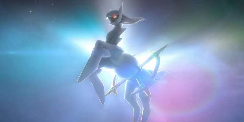 Arceus rears back in Pokemon