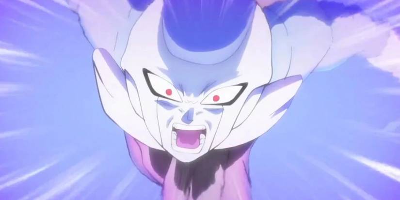 Frost, in his final form, launches an attack at Goku in Dragon Ball Super.