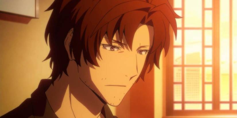 Sakunosuke Oda from Bungo Stray Dogs with a serious expression.