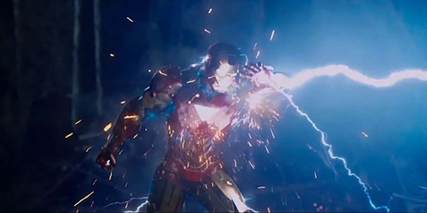 Iron Man hit by lightning