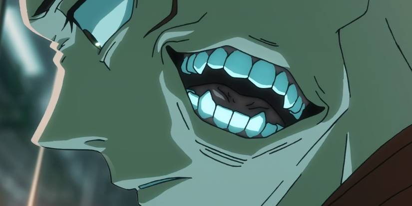 Yuji avec la bouche de Sukuna parlant dans Jujutsu Kaisen