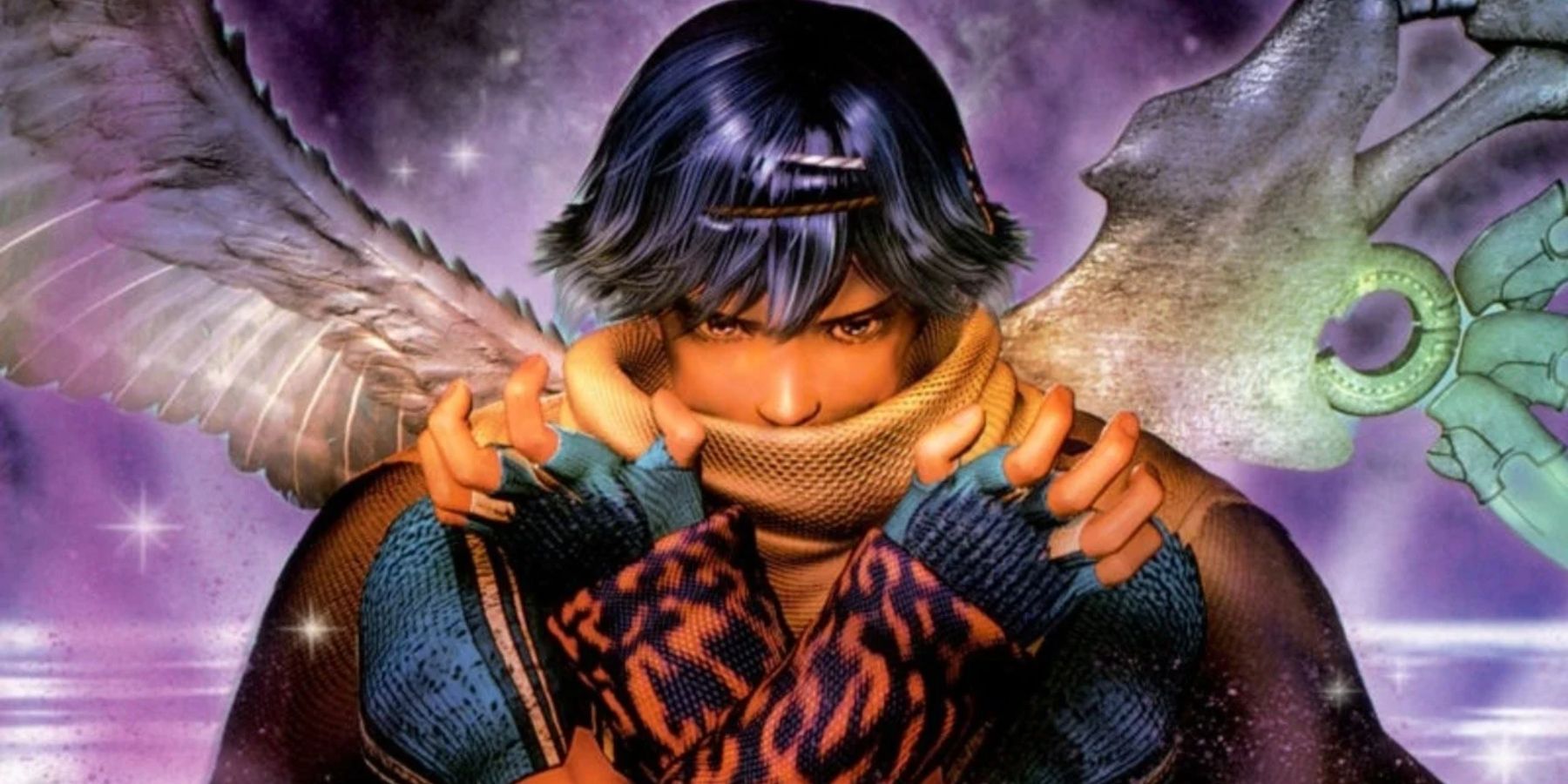 Imagem da arte da capa de Baten Kaitos: Eternal Wings and the Lost Ocean, com Kalas.