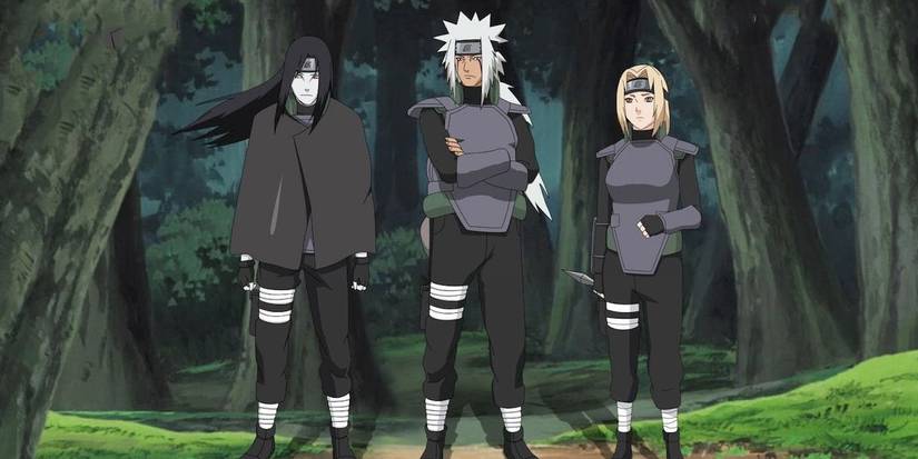 Three Legendary Sannin as young shinobi in Naruto Shippuden