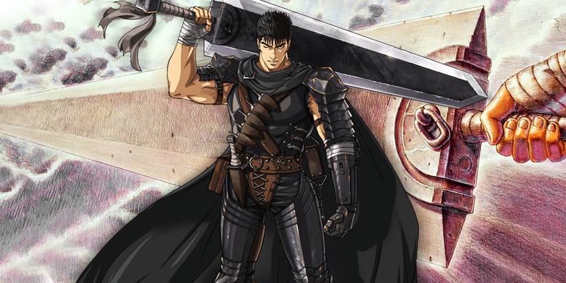 guts in front of dragonslayer from berserk