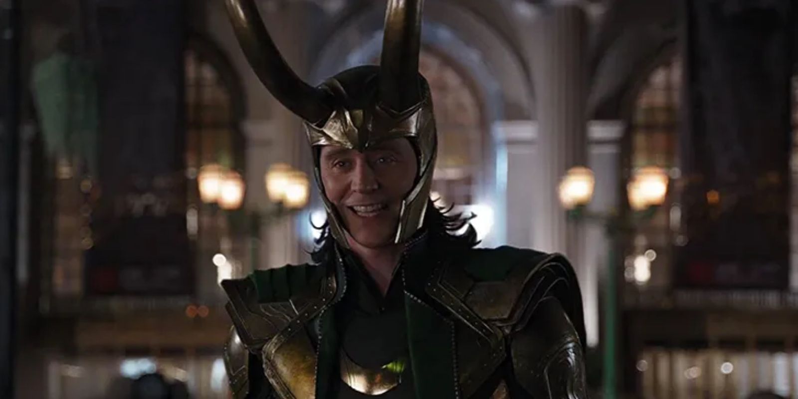 Loki wears his horns in The Avengers