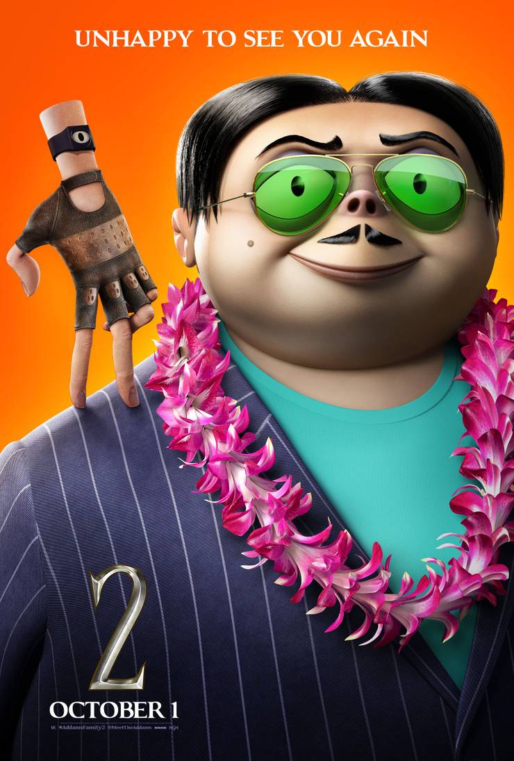 addams family 2 character posters introduce thing s romantic interest