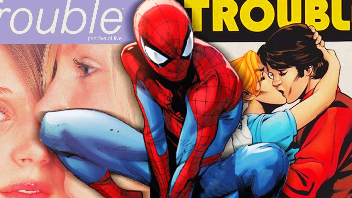 spiderman in front of marvel’s trouble
