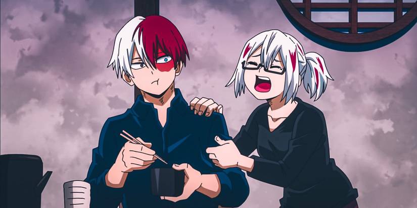 Anime My Hero Academia Shoto Todoroki Fuyumi Sister Eating