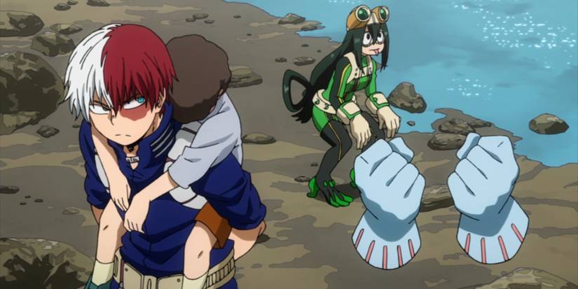 Anime My Hero Academia Shoto Tsuyu Asui Rescue Kids Hagakure
