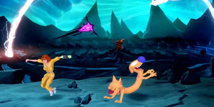 April ONeil and CatDog in Nickelodeon All Star Brawl