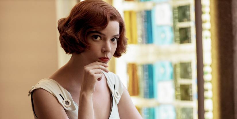 Anya Taylor-Joy looks thoughtful in The Queen's Gambit