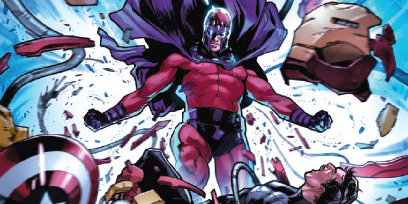 Magneto usando seus poderes contra os Vingadores