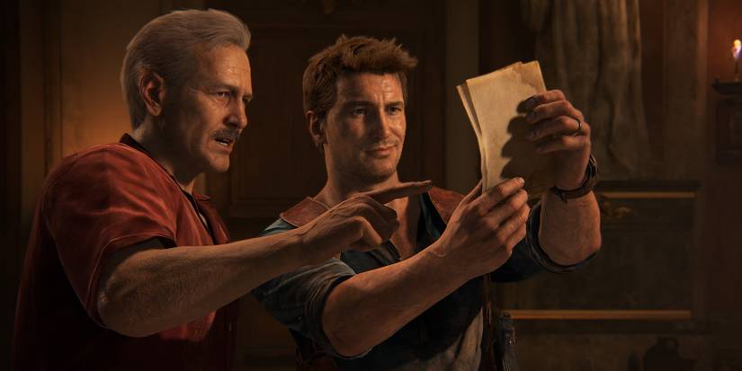 Sully helping Nathan Drake