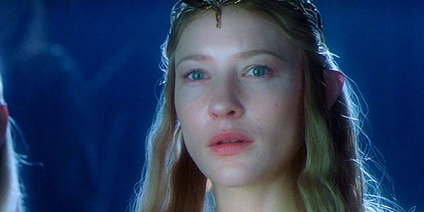 Cate Blanchett como Galadriel na Irmandade do Anel de Peter Jackson