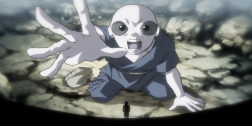 Jiren as a youth when his master is killed in Dragon Ball Super