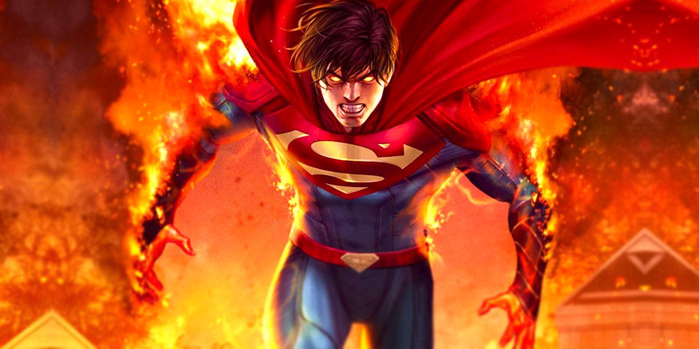 Superman Jon Kent on Fire