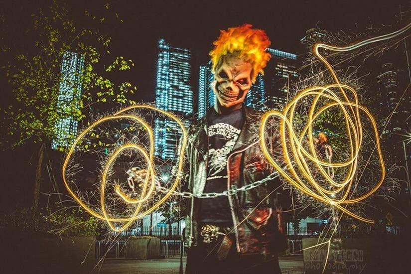 Ghost Rider Cosplay Includes a Downright Demonic Flaming Skull Effect