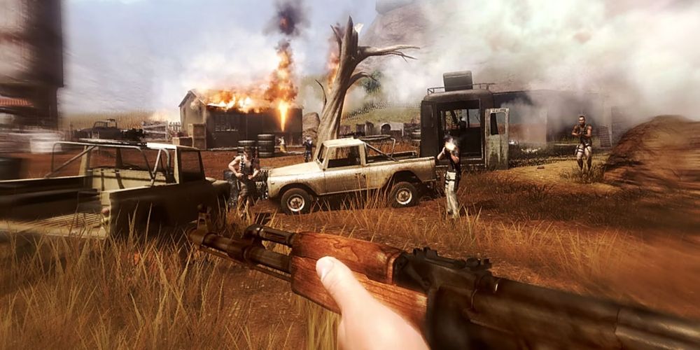 The player character attacked by the other mercenaries in Far Cry 2