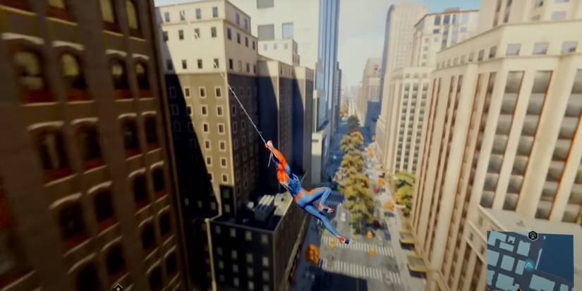 Spider-Man swinging