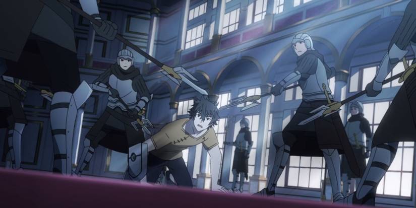 Naofumi being surrounded and wrongfully accused