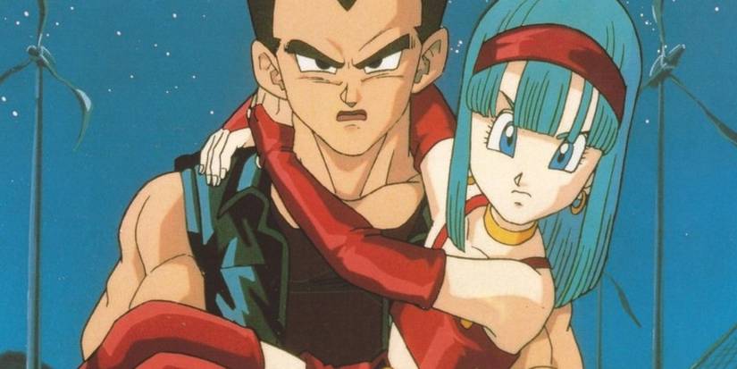 Vegeta from Dragon Ball Z holding his daughter bra