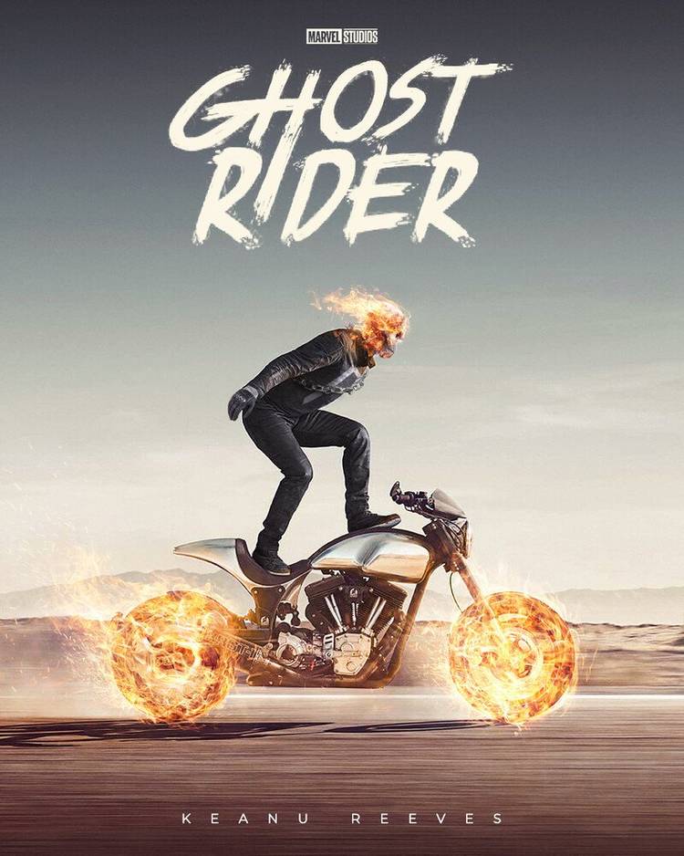 Keanu Reeves Channels Evel Knievel as Ghost Rider in Fiery Fan Art