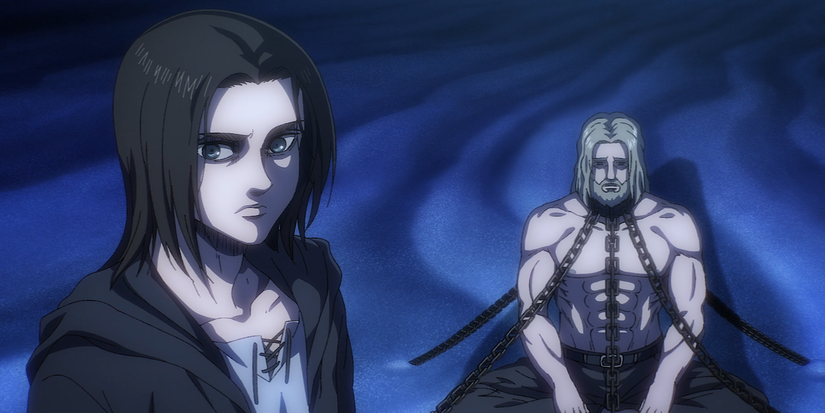 Eren and Zeke inside the Paths in Attack on Titan