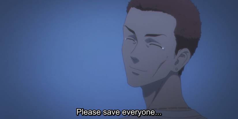 Akkun asks Takemichi to save everyone before he jumps off a building