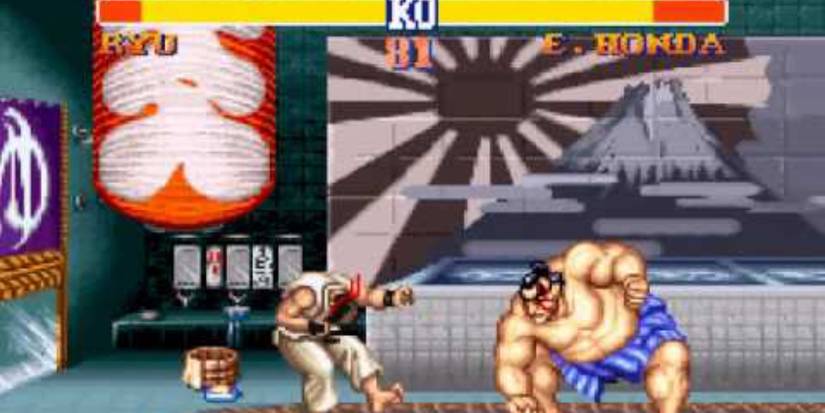 Street Fighter 2 SNES gameplay featuring Ryu vs. E Honda